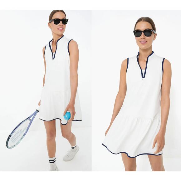 Tuckernuck | Tnuck Sport White and Navy Emma Tennis Dress | Sz XL - Picture 1 of 9